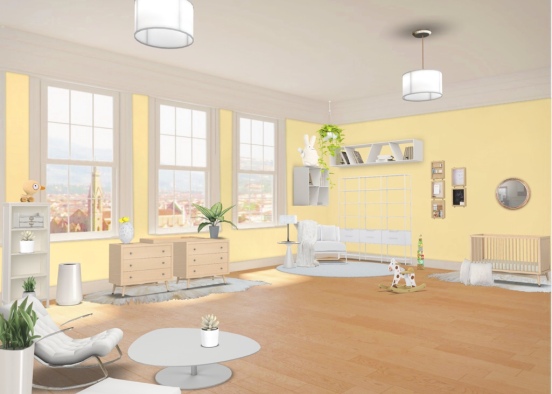 Yellow Baby’s Room Design Rendering