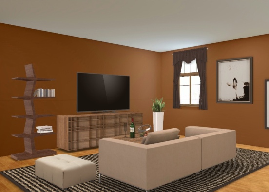 A Living Room Design Rendering