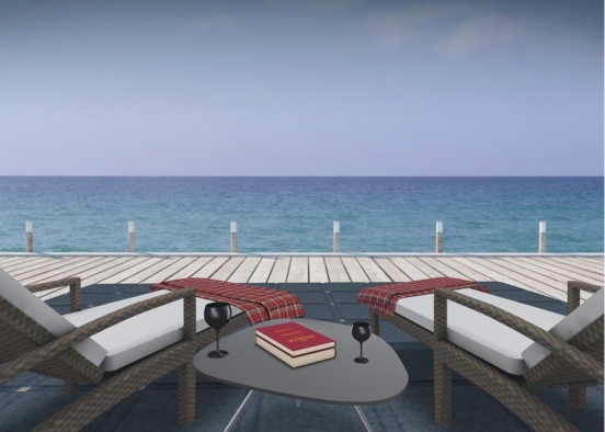 this is a pier which has been designed so you can relax read a book or have a drink  Design Rendering
