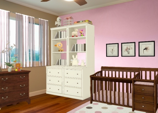 Pink nursery  Design Rendering