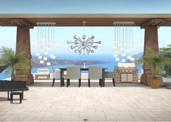 Outdoor Lounge Area Design Rendering