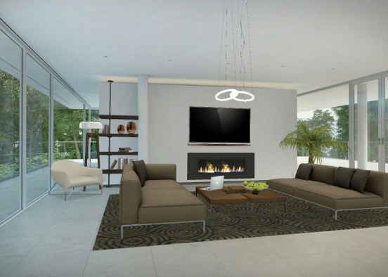 Living room in forest Design Rendering