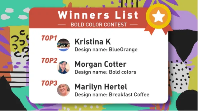 Bold Color Contest Winners 🥇🥈🥉