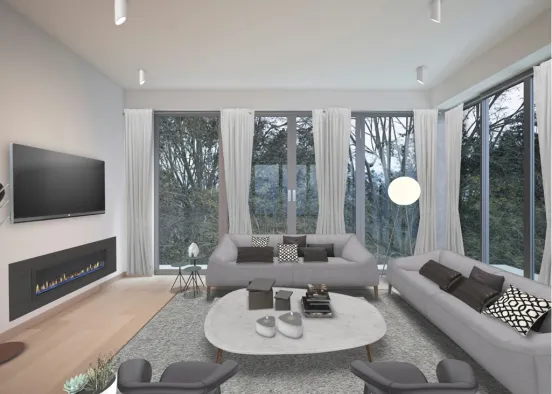 Scandinavian living room Design Rendering