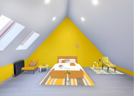 shades of yellow room Design Rendering