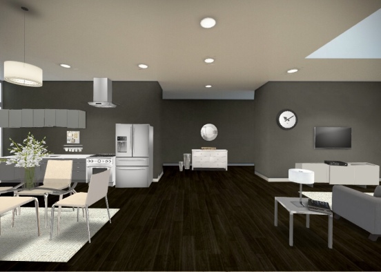 Modern studio apartment Design Rendering