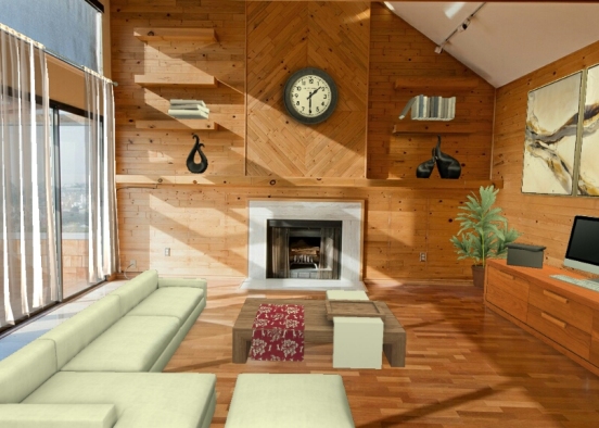 Peaceful Living Room Design Rendering