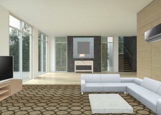 living room simple Design Rendering