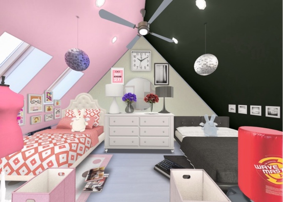 Pretty Pink Room\ Very Dark Room Design Rendering