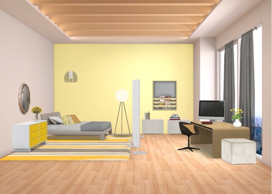 Both office and guest room Design Rendering