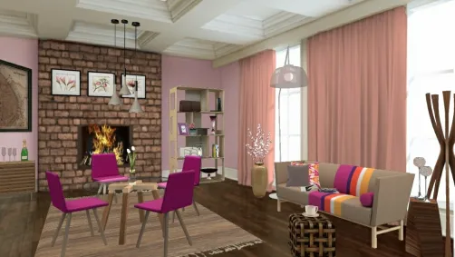 Pink dining room