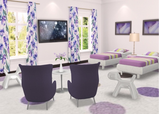 Pretty Purple Room Design Rendering