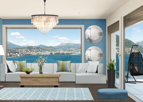 Ocean view living room  Design Rendering