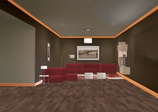 TV Room Design Rendering