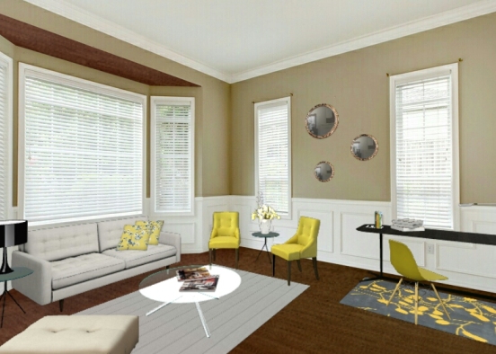Sala amarela Design Rendering
