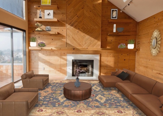 Cabin living room Design Rendering