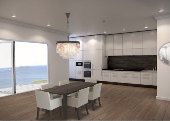dining room and kitchen Design Rendering