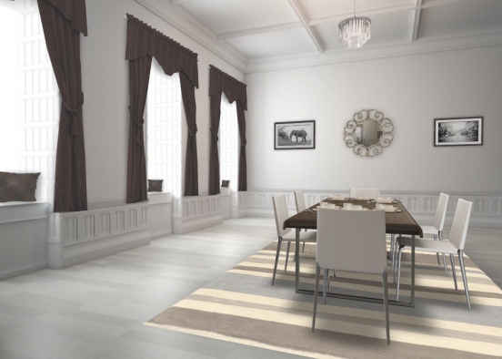 Simple and Cute Dining Room Design Rendering