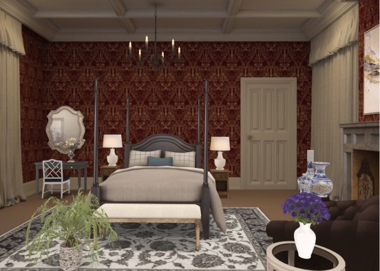 A Downton Bedroom Design Rendering