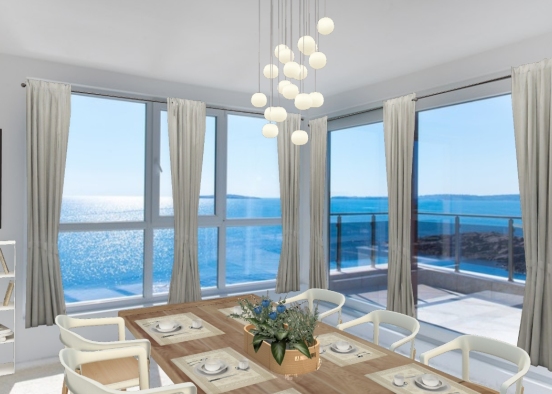 Dinning Room By The Sea (Free Template) Design Rendering