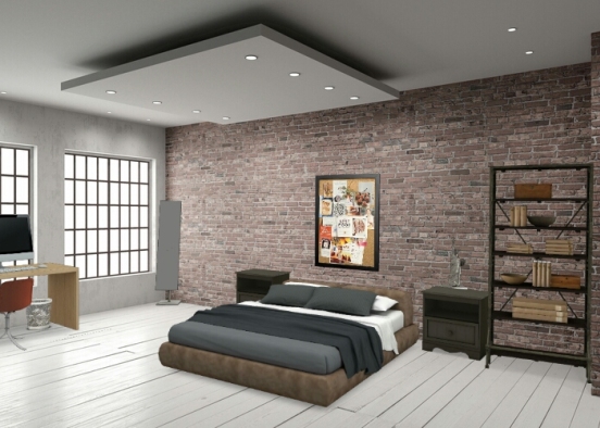 Urban Bedroom Design Rendering