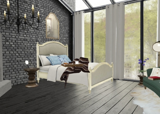 Cozy luxury bedroom Design Rendering