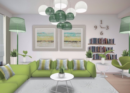 Avocado living room Design Rendering