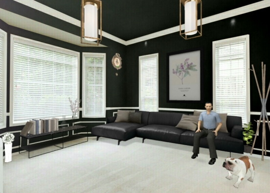 Black office room in home!  Design Rendering