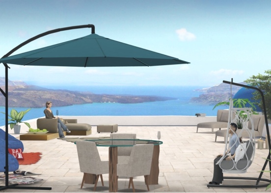 Santorini teras Design Rendering