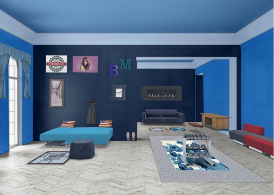 my room connected to living room  Design Rendering