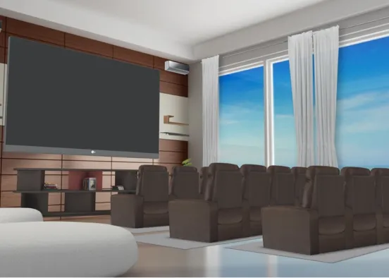 Home Cinema and beach view  Design Rendering