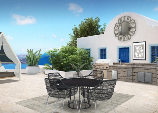 Mediterranean terrace Design Rendering