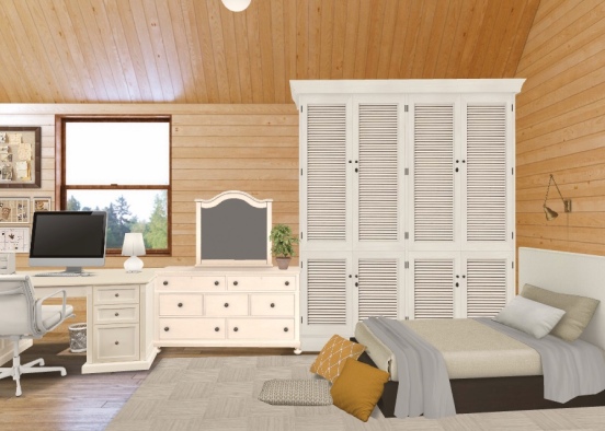 Boho Bedroom Design Rendering