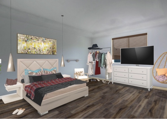 cute teenage bedroom  Design Rendering
