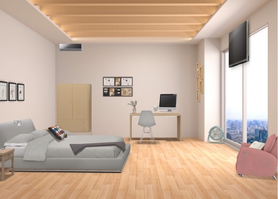 my bedroom in real life  Design Rendering