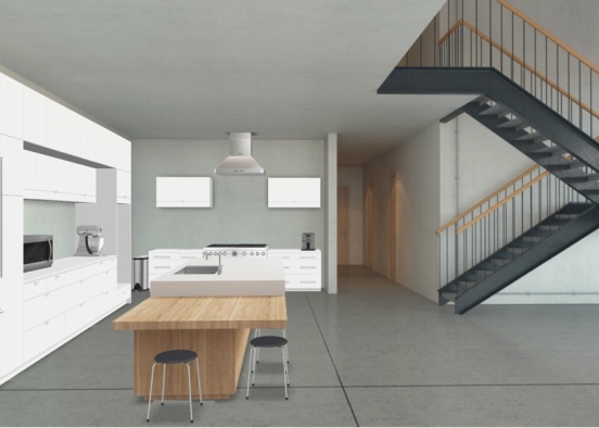 kitchen - White  Design Rendering