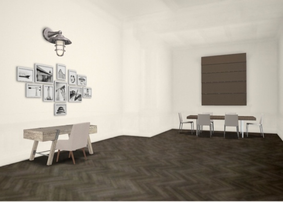 grey dining room Design Rendering
