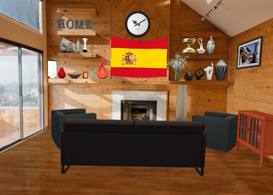 Modern Brittish Living Room Design Rendering