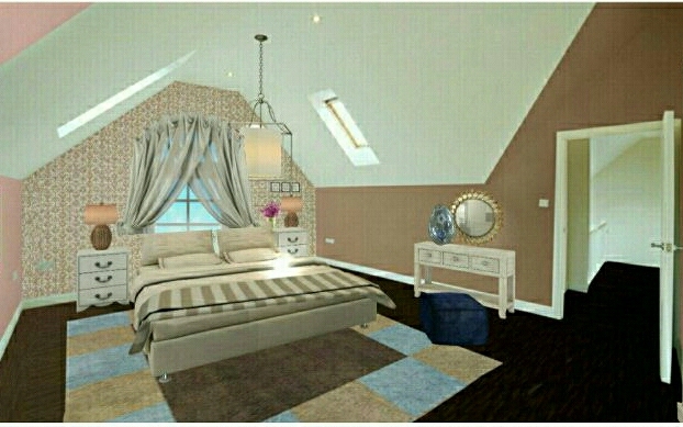 Спальня в монсарде Design Rendering