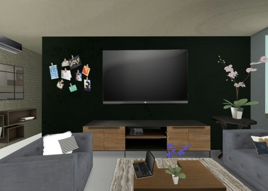 Planejamento de sala de estar Design Rendering