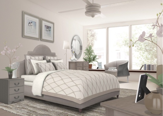 cozy chic beige room Design Rendering