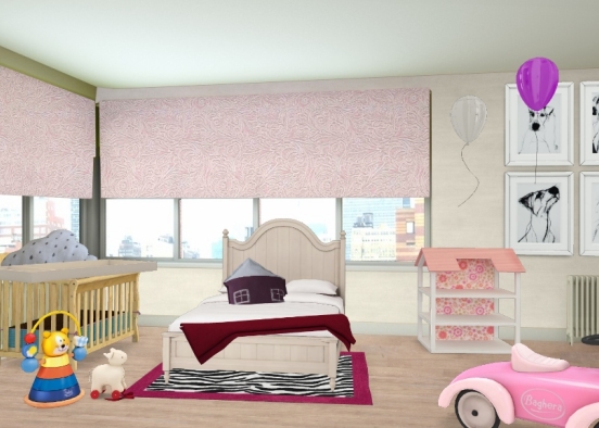 Dormitorio niña Design Rendering