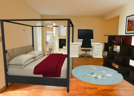 Office/bed room  Design Rendering