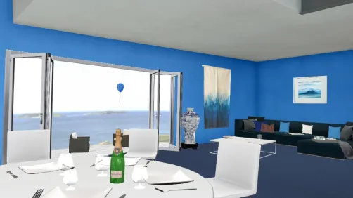 Blue dining room/salle à manger bleu