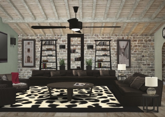 Living Room -Hens Den Design Rendering