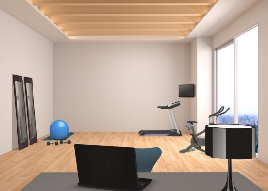office and gym Design Rendering