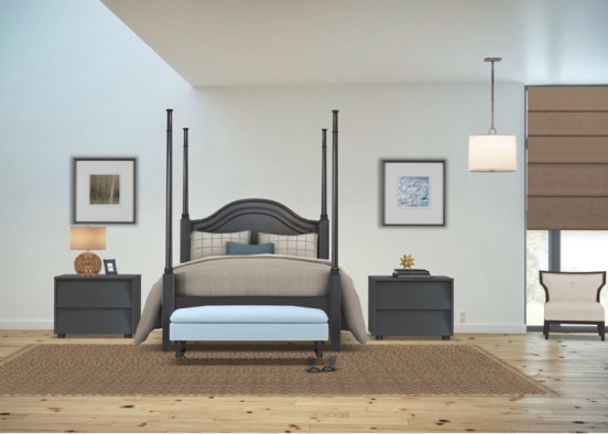 simple bedroom  Design Rendering
