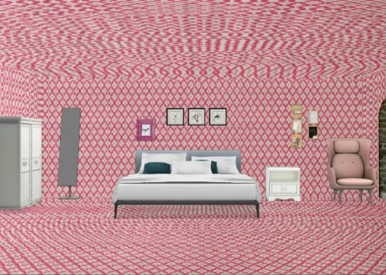 Gray pink room Design Rendering
