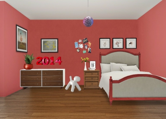 Red Bed Room🎈 Design Rendering