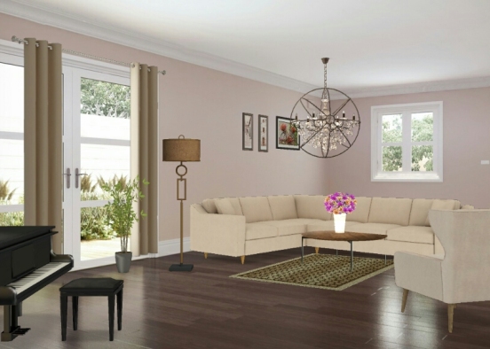 Rose living room Design Rendering